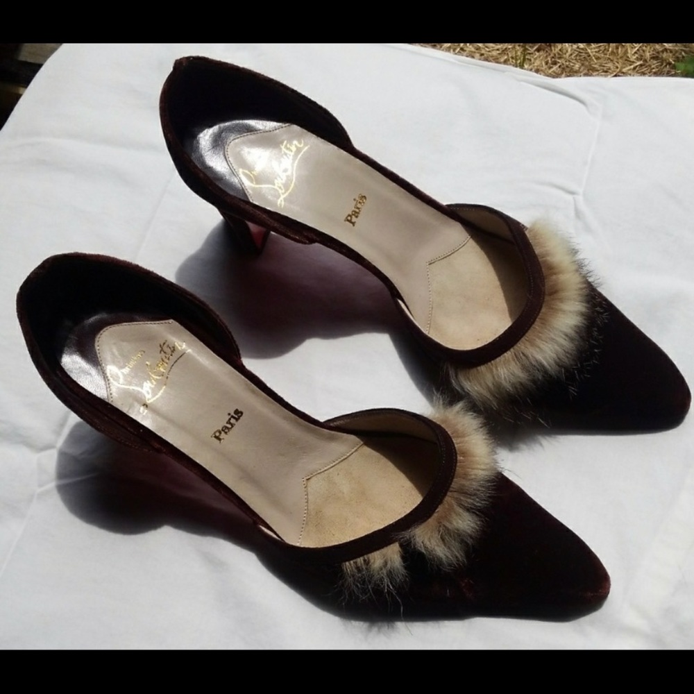 Christian Louboutin never worn velvet mules.